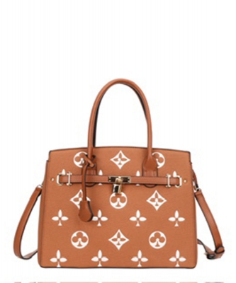 Monogram Padlock Classic Satchel XH6794 BROWN